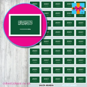 Saudi Arabia flag stickers 7 sizes