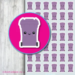 purple wheelie bin planner stickers