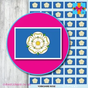 Yorkshire Rose Flag Stickers 6 sizes