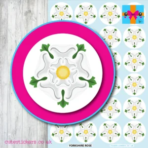 Yorkshire Rose Stickers 7 sizes